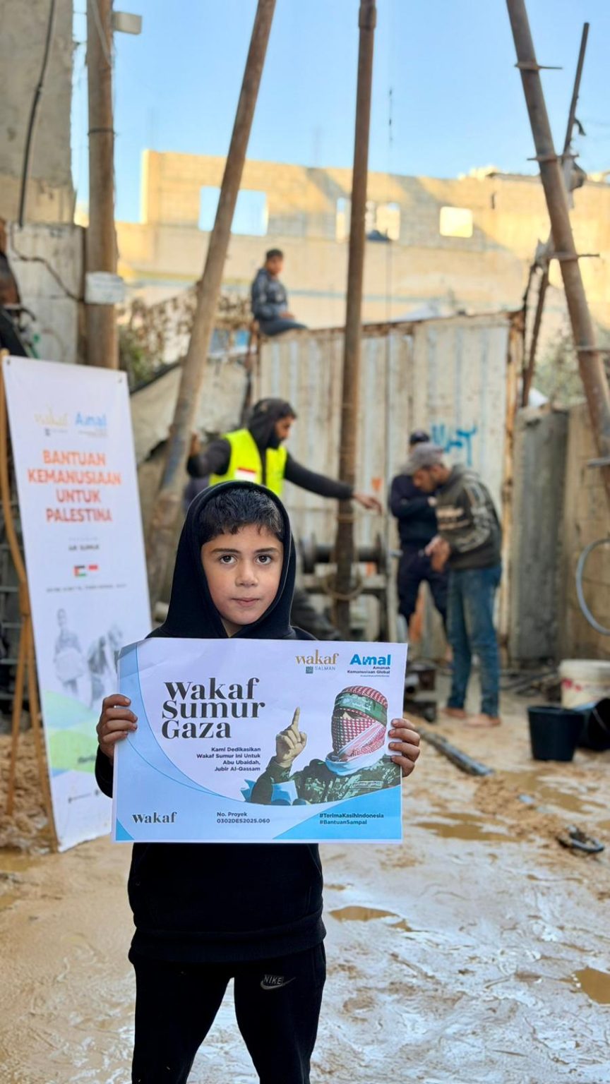 Kolaborasi Bersama Wakaf Salman, Sumur Wakaf Ke-6 Sudah Berdiri di Distrik Syaikh Radwan